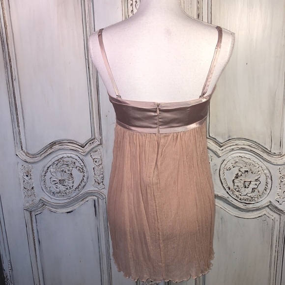 Miss Me Collection Blush and Rhinestone Accented Spaghetti Strap Silk Dress - Picture 7 of 12